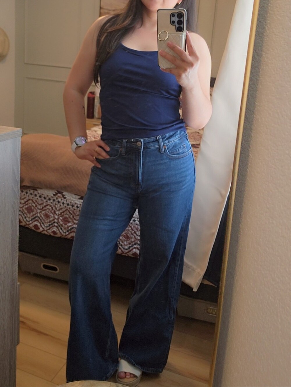 Old Navy Wide-Leg High-Rise Jeans - Navy Blue